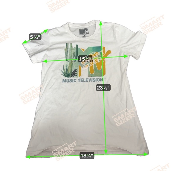 MTV White Tee with Green and Yellow Logo - Picture 5 of 5